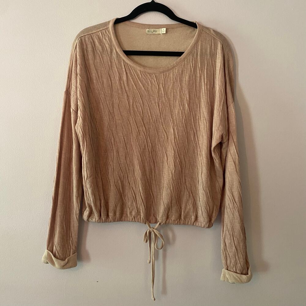 Barefoot Dreams Malibu Collection Light Pink Pullover Sweater Women's size Small